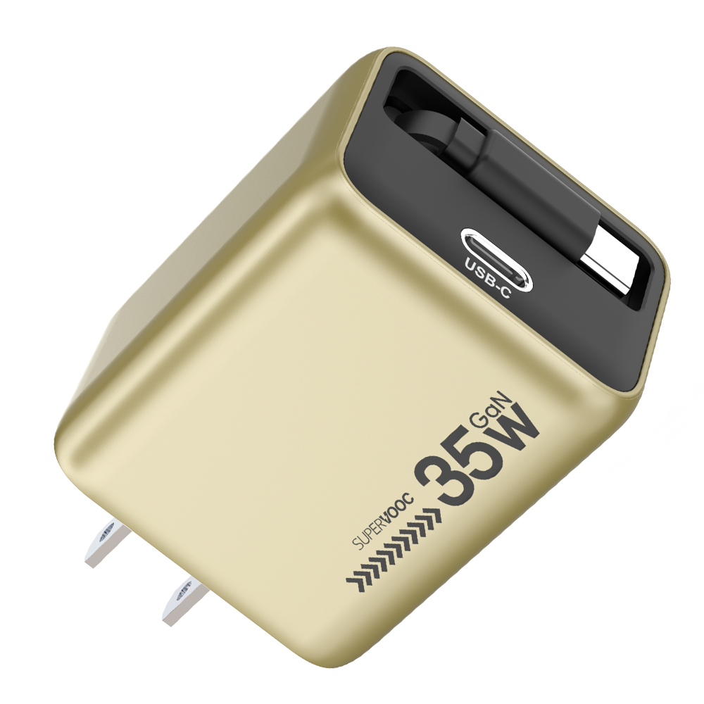 TL1087 35W GaN Charger With Retractable Cable Charger