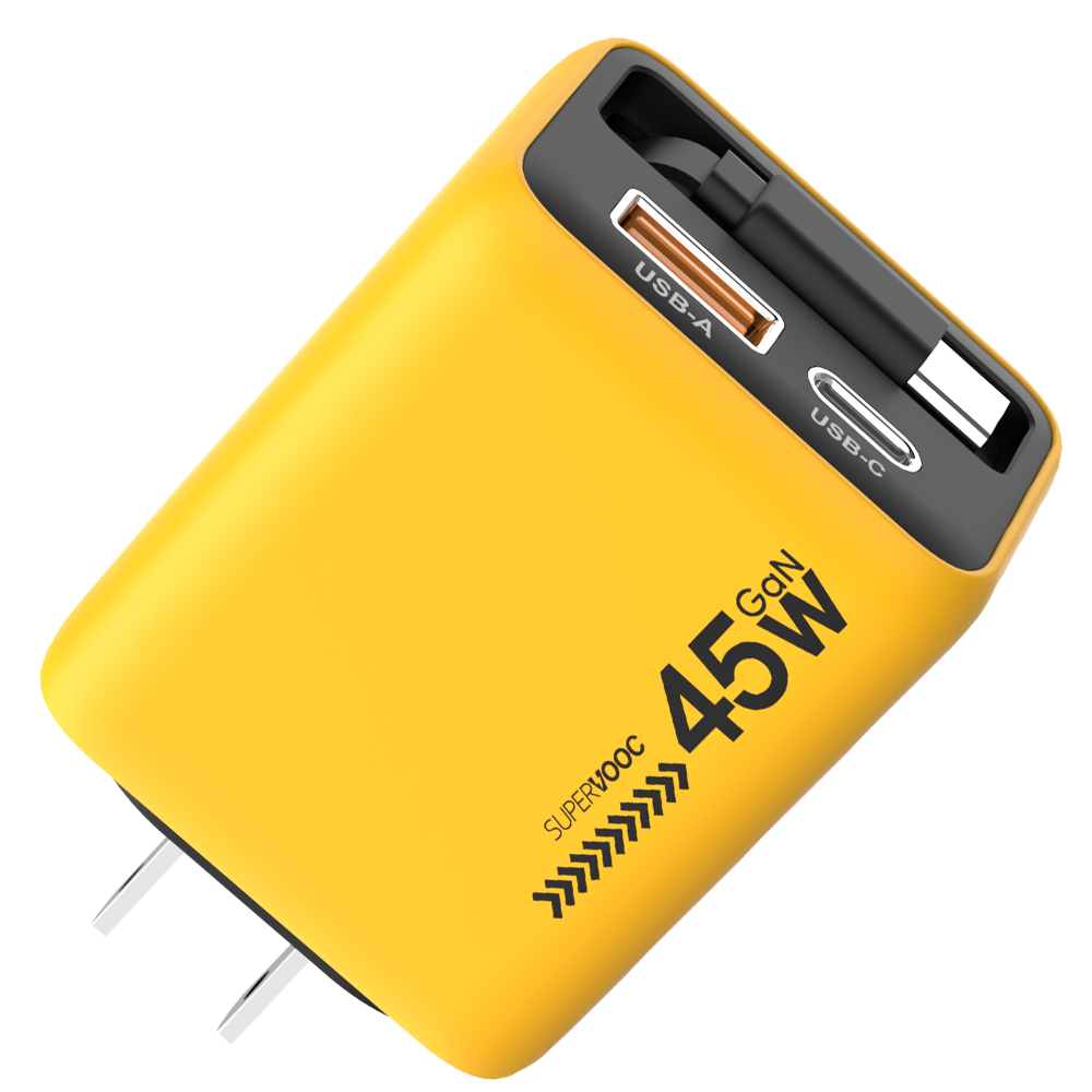 TL1087 45W GaN Charger With Retractable Cable Charger