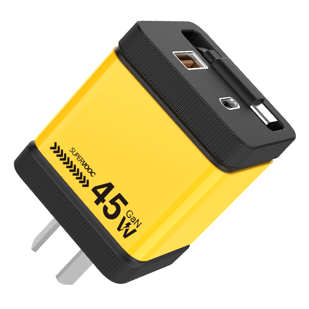 TL1088 45W GaN Charger With Retractable Cable Charger