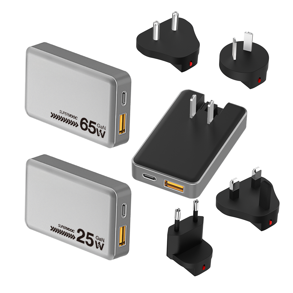 TL1046 25/65W Slim Replaceable Plug GaN Travel Charger